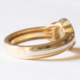 Vintage-Ring aus 18-karätigem Gelb- und Weißgold mit Opal (ca. 0.90 ct) und Diamanten im Brillantschliff (ca. 0.06 ctw), 70er Jahre