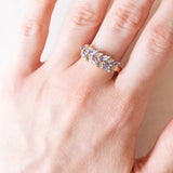 Vintage-Ring aus 9 Karat Gelb- und Weißgold mit Tansanit und Diamant, 70er Jahre