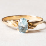 Vintage Ring aus 18 Karat Gelbgold mit blauem Topas (ca. 0.90 ct), 60er Jahre