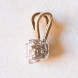 Vintage light point pendant in 9K yellow and white gold with brilliant cut diamond (approx. 0.15ct), 70s/80s