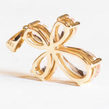 Vintage-Anhänger aus rosafarbenem Morganit aus 14-karätigem Gelbgold (ca. 5.50 ctw), 70er Jahre