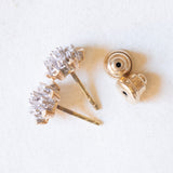 Vintage-Ohrringe aus 14-karätigem Gelbgold und Weißgold mit Diamanten im Brillantschliff (ca. 0.24 ctw), 60er/70er Jahre