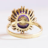 Vintage 14K Gelbgold Amethyst Ring im Cabochonschliff, 60er/70er Jahre
