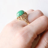 Vintage Ring aus 14 Karat Gelbgold mit Türkis, 60er/70er Jahre