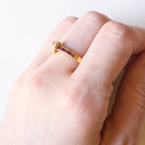 Vintage 18 Karat Gelbgold Ring mit Rubinen und Diamanten, 70er Jahre