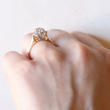 Vintage-Ring aus 9-karätigem Gelb- und Weißgold mit Diamanten im Brillantschliff (ca. 0.14 ctw), 80er Jahre