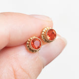 Vintage-Ohrringe aus 9-karätigem Gelbgold mit Feueropalen, 90er Jahre