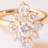 Anello vintage in oro giallo 18K con diamanti di taglio brillante (2.20ctw ca.), anni ‘70