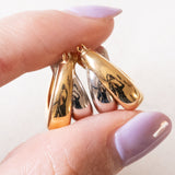 Vintage-Doppel-Creolen aus 18-karätigem Gold (Gelb und Weiß), 60er Jahre