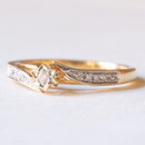 Vintage-Diamantring aus 18-karätigem Gelb- und Weißgold (ca. 0.10 Karat), 40er/50er Jahre