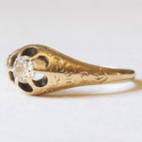 Antiker Solitär aus 18 Karat Gelbgold mit altem Diamanten im Minenschliff (ca. 0.22 ct), Anfang des 900. Jahrhunderts