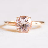 Vintage-Solitär aus 14-karätigem Gelbgold mit rosa Morganit (ca. 1.60 ct), 70er Jahre