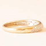 Vintage-Ring aus 9-karätigem Gelb- und Weißgold mit Pavé-Diamanten (ca. 0.06 ctw), 2003