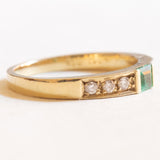 Drei Vintage-Ringe aus 14-karätigem Gelbgold mit Rubin (ca. 0.15 ct), Smaragd (0.15 ct), Saphir (ca. 0.20 ct) und Diamanten (ca. 0.30 ct), 70er Jahre