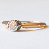 Antiker Solitär aus 14-karätigem Gelbgold und Silber im Old-Mine-Schliff (ca. 0.30 ct), 10er Jahre