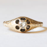 Antiker Solitär aus 18 Karat Gelbgold mit altem Diamanten im Minenschliff (ca. 0.22 ct), Anfang des 900. Jahrhunderts