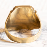 Vintage 8K Gelbgold Heliotrop (Blutstein) Siegelring, 50er/60er Jahre