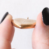 Vintage 9K Gelbgold plattierter Herz-Fotoanhänger aus Metall mit eingraviertem Kreuz, 60er Jahre