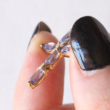 Vintage 9K Gelbgold Tansanit Kreuz Anhänger, 80er/90er Jahre