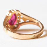 Vintage-Ring aus 14-karätigem Gelbgold mit synthetischem Rubin (ca. 1.50 ct), 40er Jahre