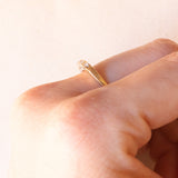 Veretta vintage in oro giallo 9K con diamanti di taglio brillante (0.07ctw ca.), anno 1993