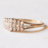 Vintage-Ring aus 9-karätigem Gelb- und Weißgold mit Diamanten im Brillantschliff (ca. 0.21 ctw), 70er/80er Jahre