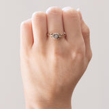 Antiker Diamant-Solitär im Brillantschliff aus 14 Karat Gelbgold und Silber, 20er/30er Jahre