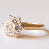 Vintage-Ring aus 9-karätigem Gelb- und Weißgold mit Diamanten im Brillantschliff (ca. 0.14 ctw), 80er Jahre