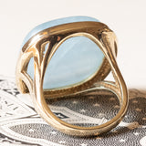 Vintage Ring in 9K Gelbgold mit Aquamarin (ca. 21.80ct), 60er/70er Jahre
