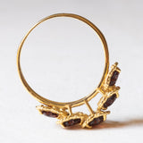 Vintage-Granatring aus 18-karätigem Gelbgold mit Herzschliff, 80er Jahre