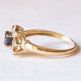 Vintage-Gänseblümchenring aus 18-karätigem Gelb- und Weißgold mit Saphiren (ca. 0.50 ct) und Diamanten (ca. 0.04 ctw), 60er Jahre