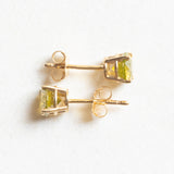 Vintage-Lichtpunkt-Ohrringe aus 9-karätigem Gelbgold mit gelben Diamanten (natürlich behandelt)