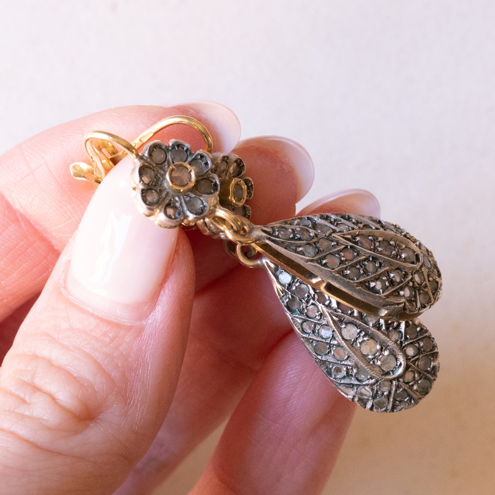 JENDEAR Orecchini Donna Vintage Con Pietre Naturali, Argento 925 Placcato Oro 18K, Ipoallergenici, Misura 15mm, Idea Regalo