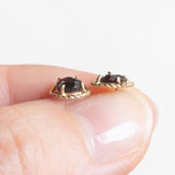 Vintage-Ohrringe aus 9-karätigem Gelbgold mit Granaten, 80er Jahre