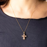 Vintage-Anhänger aus rosafarbenem Morganit aus 14-karätigem Gelbgold (ca. 5.50 ctw), 70er Jahre