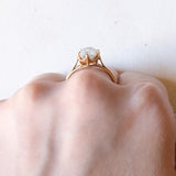 Vintage-Ring aus 18 Karat Gelbgold mit blauem Stein, 50er/60er Jahre