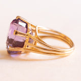Vintage-Cocktailring aus 18 Karat Gelbgold mit Amethyst (ca. 12 Karat), 60er Jahre
