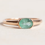 Vintage-Solitärring aus 9-karätigem Gelbgold mit Smaragd (ca. 0.75 ct), 50er Jahre