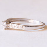 Vintage-Diamantring aus 18-karätigem Weißgold (ca. 0.15 ctw), 60er/70er Jahre