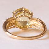 Vintage 9 Karat Gelbgold & Weißgold Citrin (ca. 6 Karat) Cocktailring, 60er Jahre