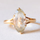 Vintage-Ring aus 18 Karat Gelbgold mit blauem Stein, 50er/60er Jahre