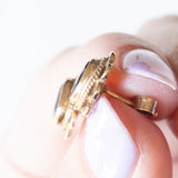 Vintage 9K Gelbgold Granat Ohrringe, 50er/60er Jahre