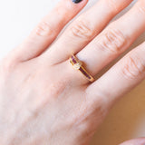 Vintage 18 Karat Gelbgold Ring mit Rubinen und Diamanten, 70er Jahre