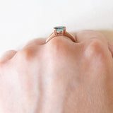 Vintage-Solitärring aus 9-karätigem Gelbgold mit Smaragd (ca. 0.75 ct), 50er Jahre