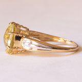 Vintage 9 Karat Gelbgold & Weißgold Citrin (ca. 6 Karat) Cocktailring, 60er Jahre