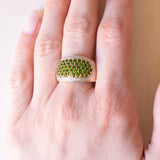 Vintage Ring aus 14 Karat Gelb- und Weißgold mit Peridot und Diamanten, 70er Jahre