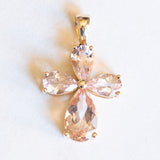 Vintage-Anhänger aus rosafarbenem Morganit aus 14-karätigem Gelbgold (ca. 5.50 ctw), 70er Jahre