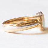 Vintage-Ring aus 18-karätigem Gelb- und Weißgold mit Opal (ca. 0.90 ct) und Diamanten im Brillantschliff (ca. 0.06 ctw), 70er Jahre