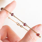 Vintage 8K Gelbgold Granat Armband, 60er/70er Jahre