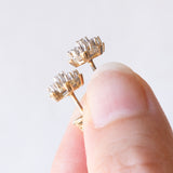 Vintage-Ohrringe aus 14-karätigem Gelbgold und Weißgold mit Diamanten im Brillantschliff (ca. 0.24 ctw), 60er/70er Jahre